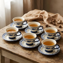 Tea Cup and Saucer Set - 6 Pcs